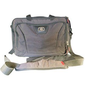 Ogio Renegade Black Pindot Top-Zip Briefcase Laptop Shoulder Side Bag